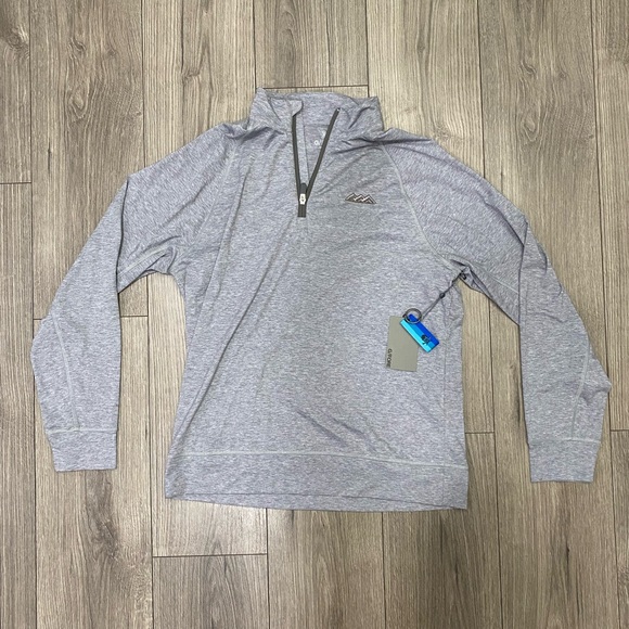 NWT G/Fore Men's Luxe Mid State Quarter Zip Size‎ M Long Sleeve Golf Shirt Gray